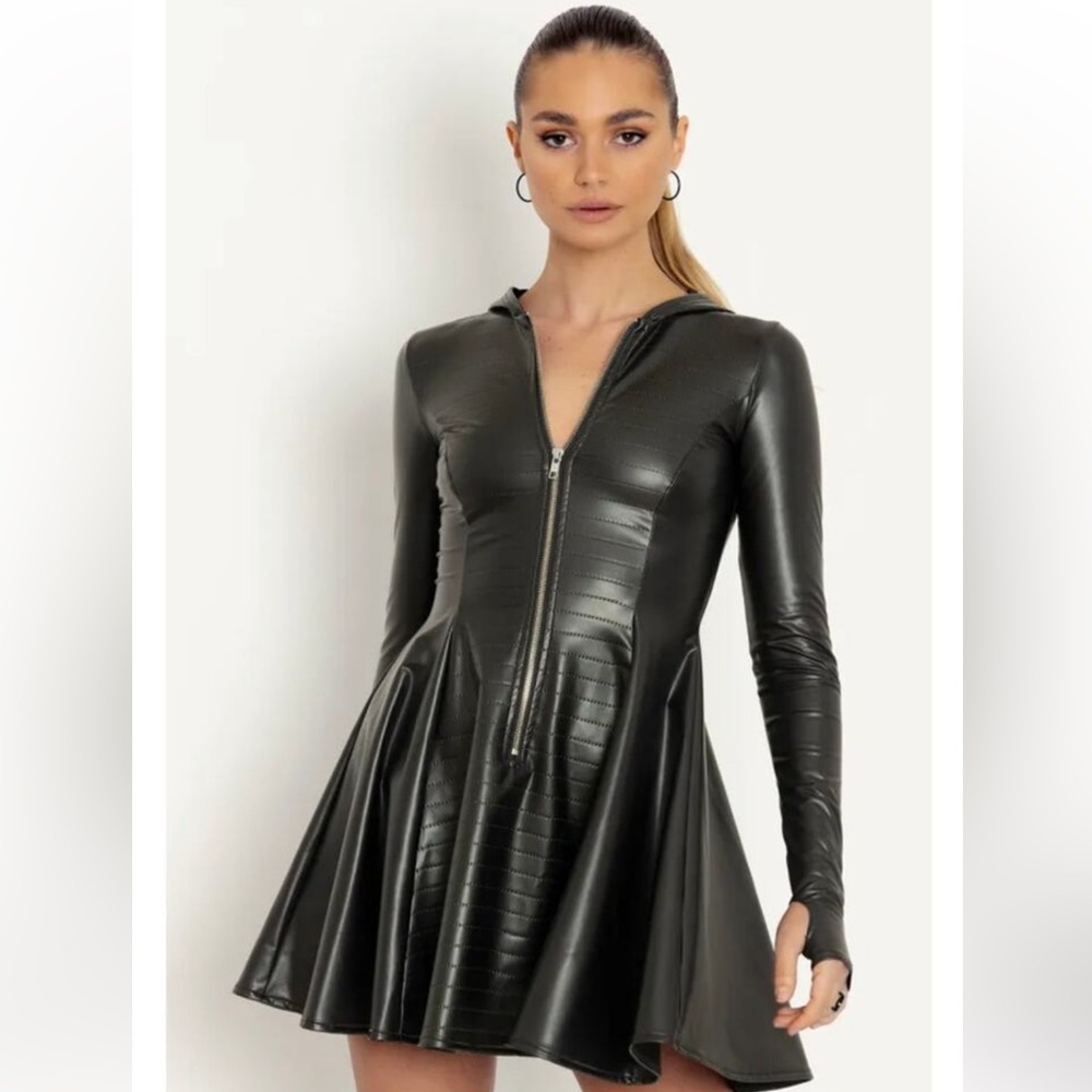 BlackMilk Desert Pirate Moto Long Sleeve Hooded Dress - Picture 3 of 9